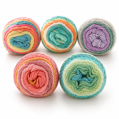 All five 100 g gradient yarn colourways; one yarn cake included per selected variant