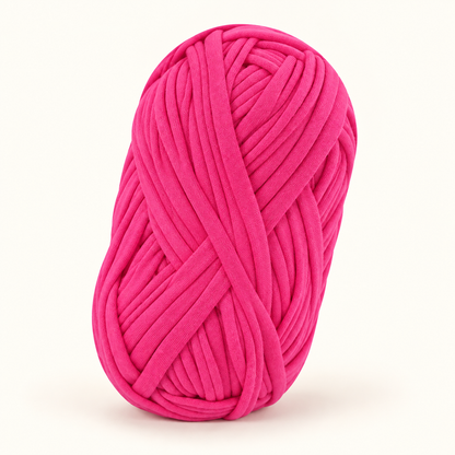 Hot Pink 100 g flat polyester T-shirt yarn skein variant