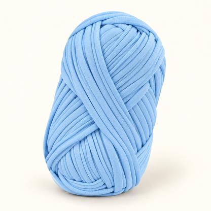 Light Blue 100 g flat polyester T-shirt yarn skein variant