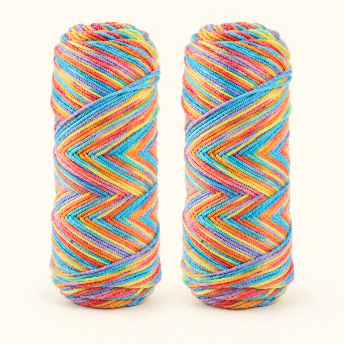 Pastel Rainbow variegated acrylic yarn variant, two 100 g skeins