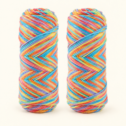 Pastel Rainbow variegated acrylic yarn variant, two 100 g skeins