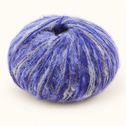 Indigo 25 g variegated mohair-blend yarn ball variant