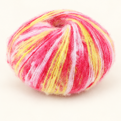 Pink Lemon 25 g variegated mohair-blend yarn ball variant