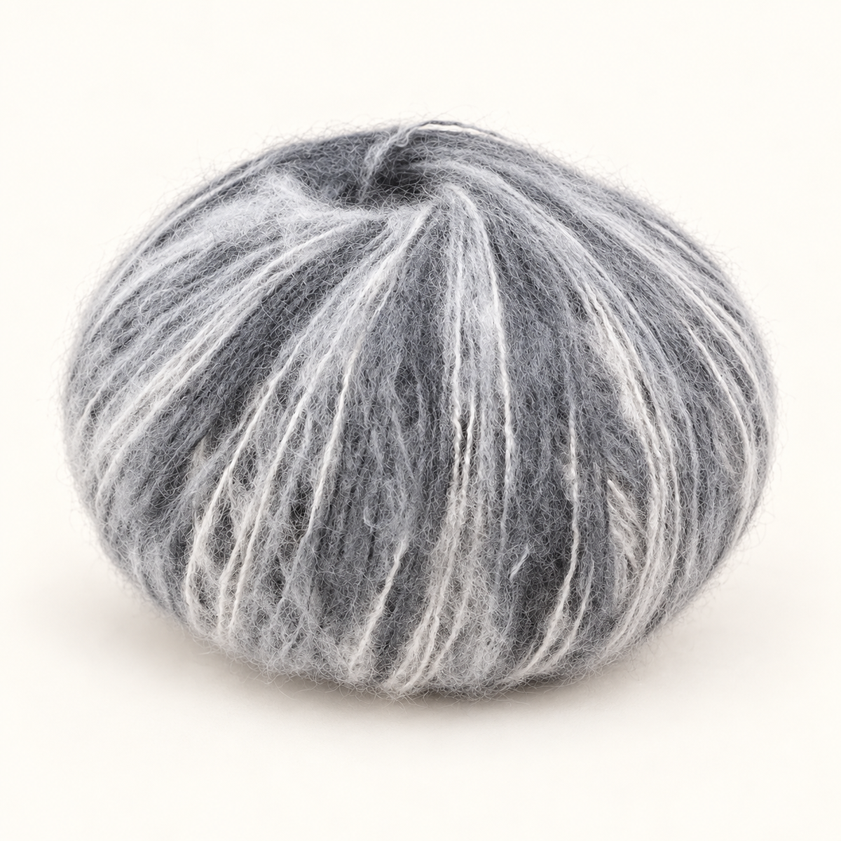 Silver Grey 25 g variegated mohair-blend yarn ball variant