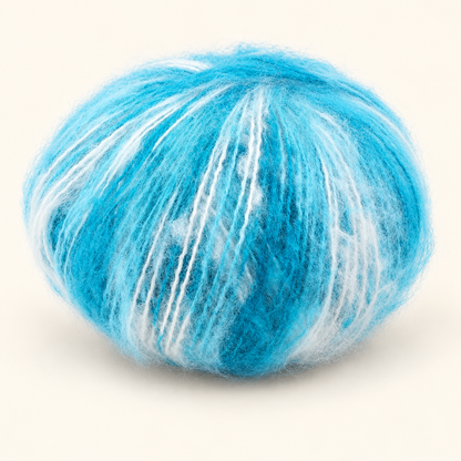 Sky Blue 25 g variegated mohair-blend yarn ball variant