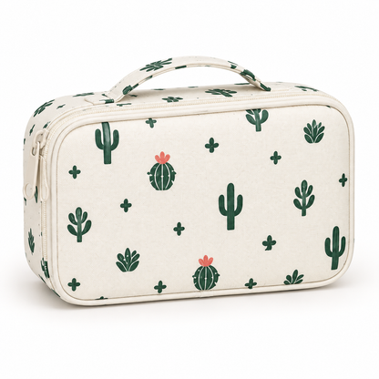 Cactus pattern 53-piece crochet tool kit storage case variant
