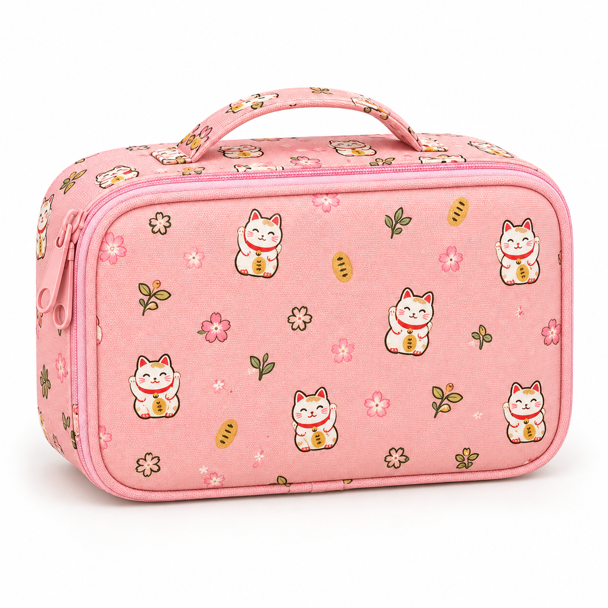 Fortune Cat pattern 53-piece crochet tool kit storage case variant