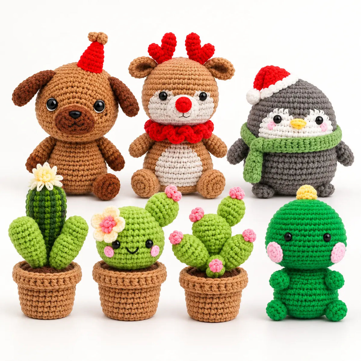 Beginner amigurumi crochet kit finished project designs