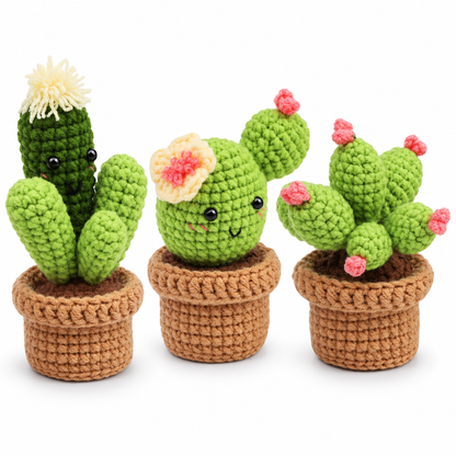 Cactus Trio beginner amigurumi crochet kit variant