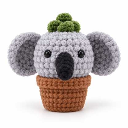 Elephant Flower Pot beginner amigurumi crochet kit variant