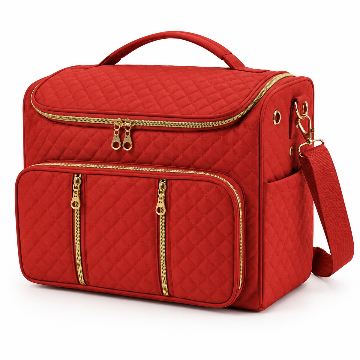 Red large multi-pocket yarn storage bag variant