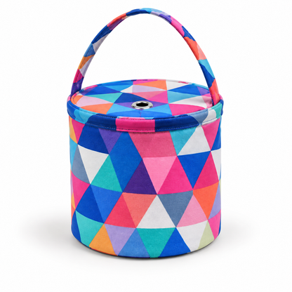 Geometric Triangle round fabric yarn tote variant